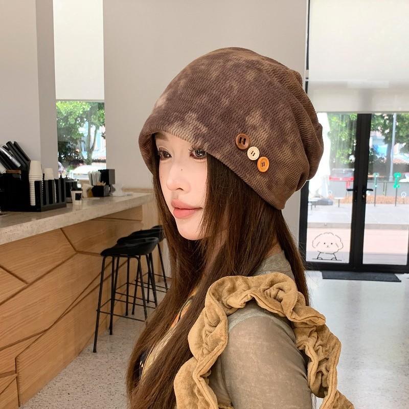 Fashion versatile face small knitted hat women's autumn and winter warm ear protection wool hat cold bag head cold hat tide