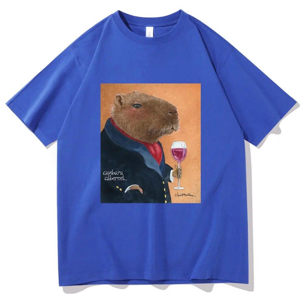 Футболка Will Bullas, забавная футболка с принтом Капибара и Каберне, унисекс, женская мода, милая футболка в стиле Харадзюку, унисекс, повседневная забавная футболка