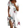Платье в стиле бохо с коротким рукавом для женщин, повседневное, свободного кроя, летнее, сарафан с цветочным принтом и карманами