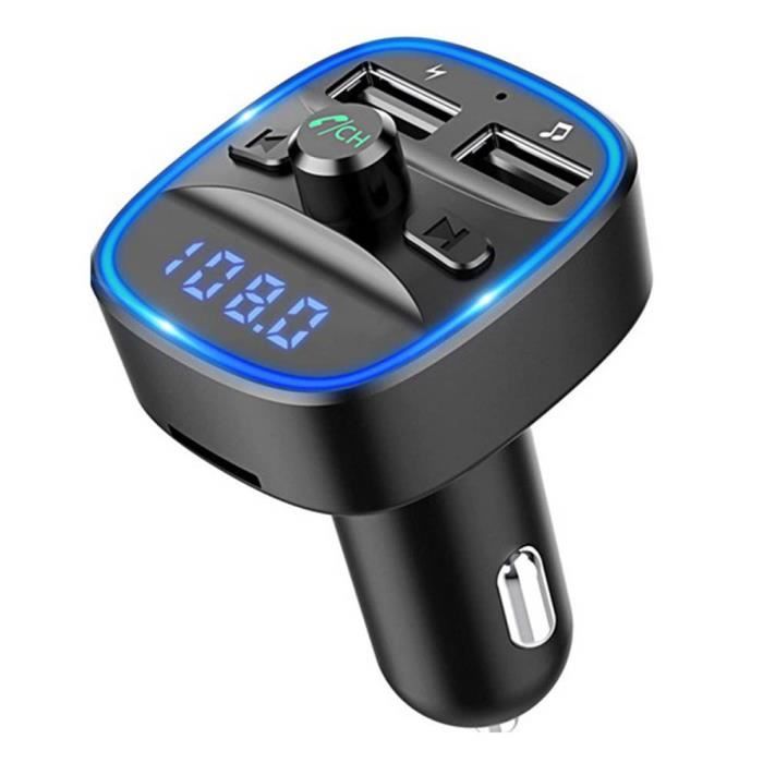 Bluetooth FM Transmitter - FOLAYA - Dual USB Ports - QC3.0 - Hands-Free Calls - LED Display
