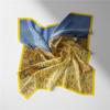 53см Картина «Уборка пшеницы» Квадратный платок Женский Новый шелковый платок Женский Бандана Роскошная повязка на голову Хиджаб Фуляр Шейный платок