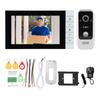 Video Doorbell Intercom Kit 7in IPS Touchscreen IC Card Unlock 120 Deg Wide Angle Night Vision