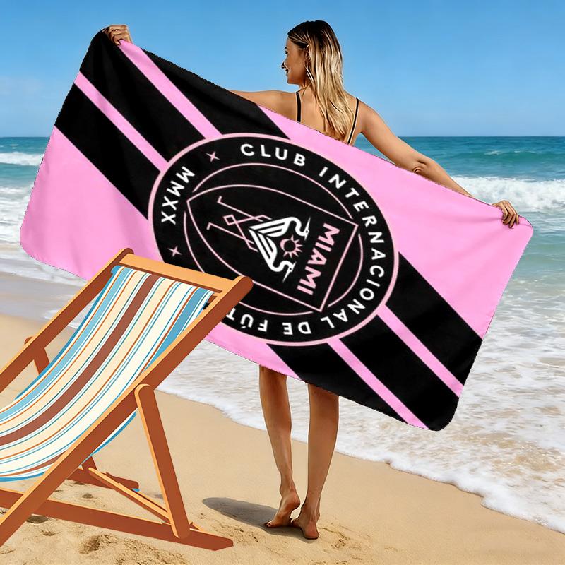 InterMiami Nacional Print Beach Towel, Large Soft Quick Dry Towel for Beach Camping Swimming