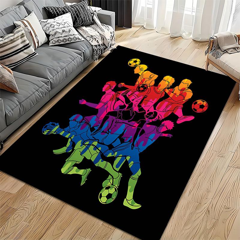 Colorful Soccer Player Design suitable as a non-slip mat for the living room or bedroom sofa