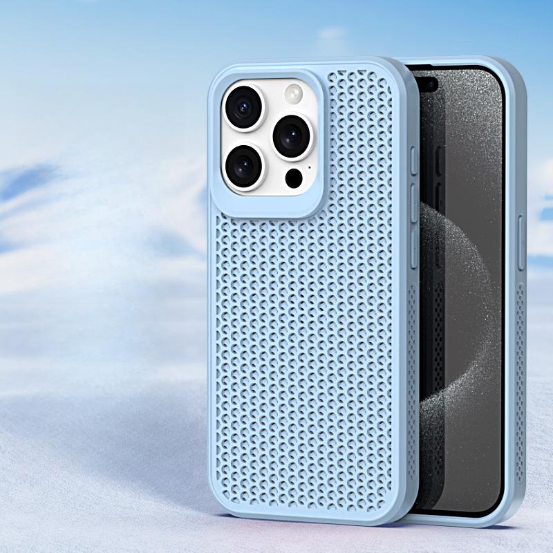 Подходит для iPhone16pro Охлаждающий сотовый дышащий чехол для мобильного телефона Apple 15 Матовый на ощупь 14 Противоударный защитный чехол