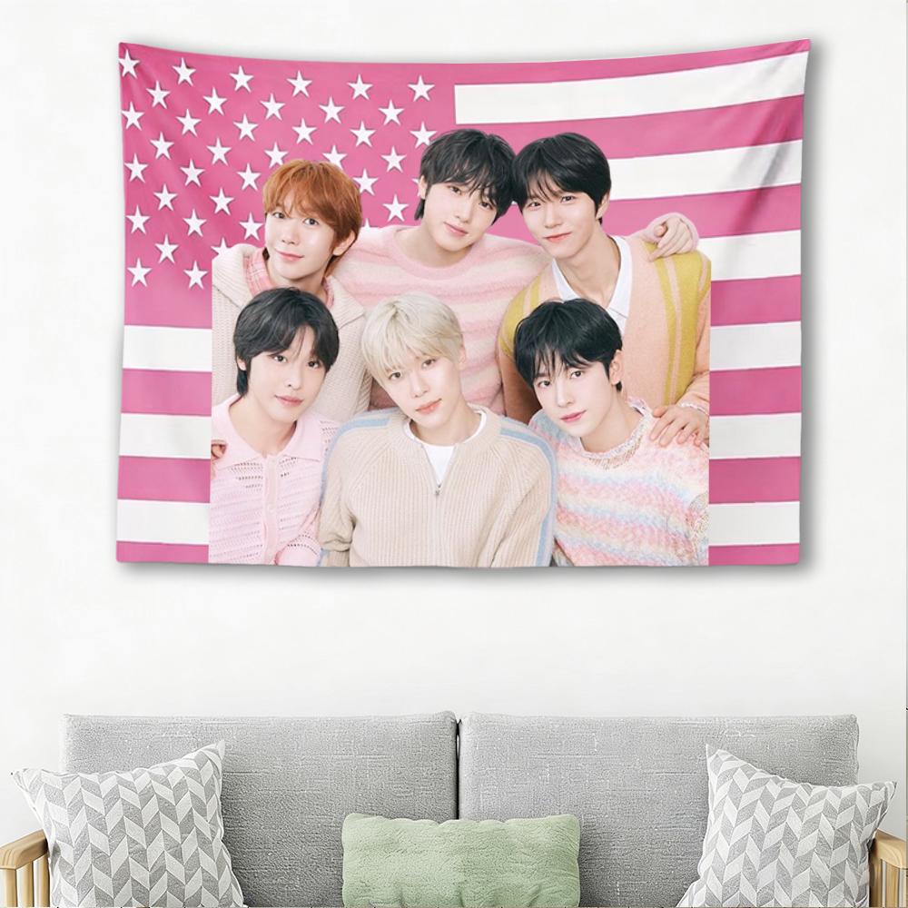 Kpop nct Группа Розовый Американский Флаг Гобелен Настенный Декор Эстетичный Декор Комнаты Для Спальни Общежития Гостиной Ткань для Фона Дома