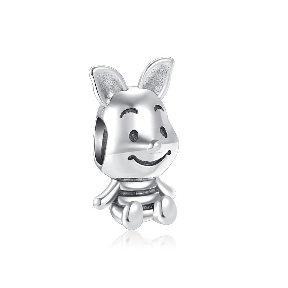 New Fine S925 Sterling Silver Bear Pig Chicken and Duck Charm DIY Bead Dangle Pendant Fit Original Bracelet Women Jewelry
