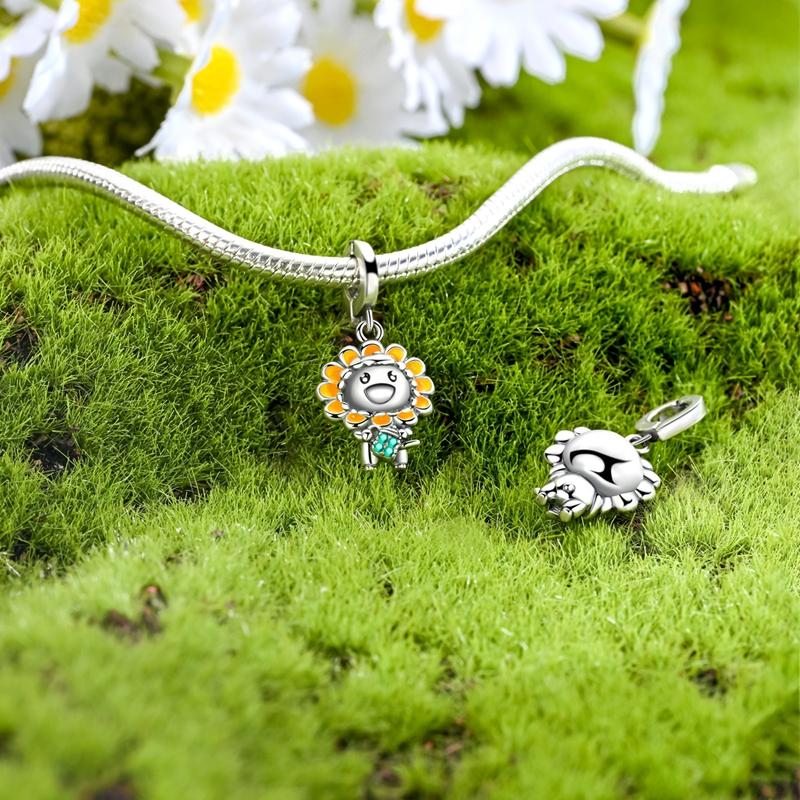 Милый шарм-подвеска в виде балерины медно-розового цвета и куклы-клевера с четырьмя лепестками на удачу, подходит для оригинального браслета, сделай сам, уникальный ювелирный подарок