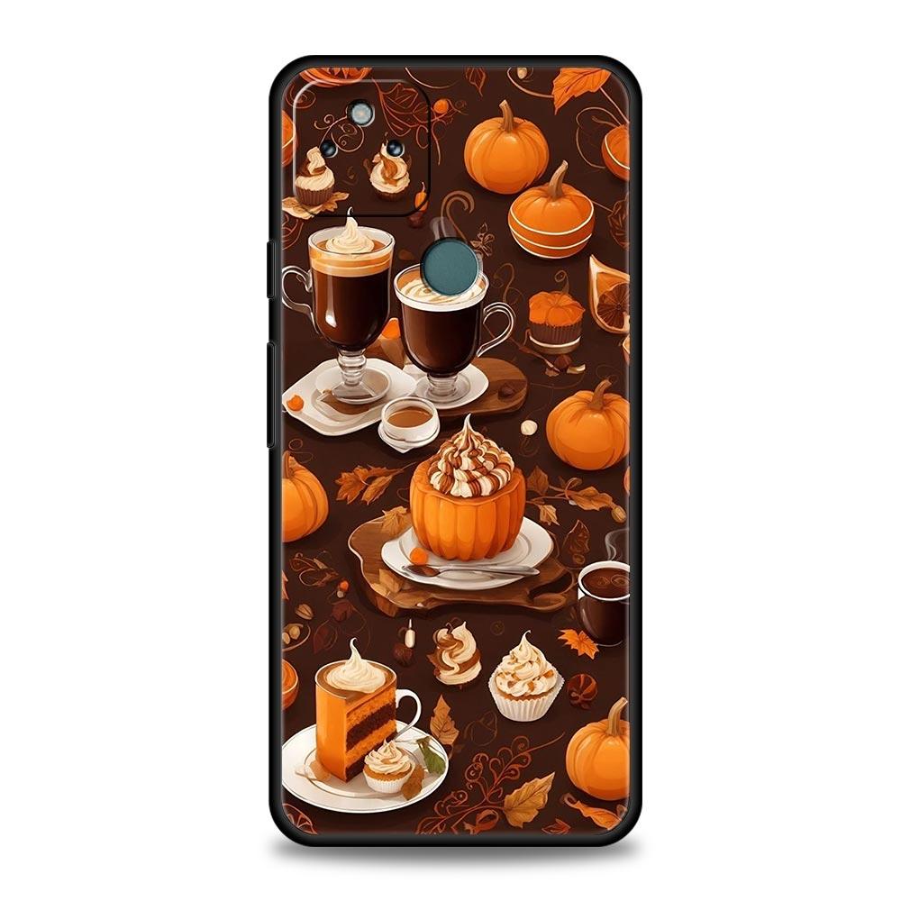 Чехол для телефона 'Тыква Осенние Листья Кофе' для Google Pixel 10 9 8 7 6 9A 8A 7A 6A Pro Ударопрочный Мягкий ТПУ 9 Pro XL Чехол Сумка