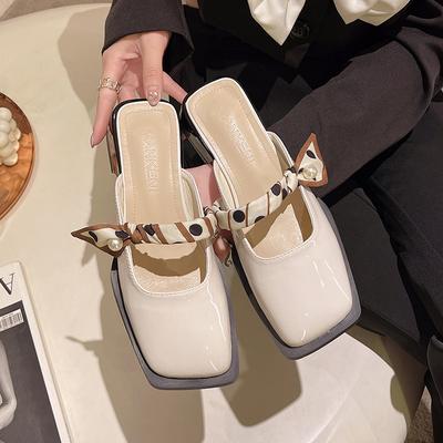 Тапочки Baotou, модная женская обувь, летние новые туфли muller, французские полуподдерживающие одинарные туфли, классные тапочки