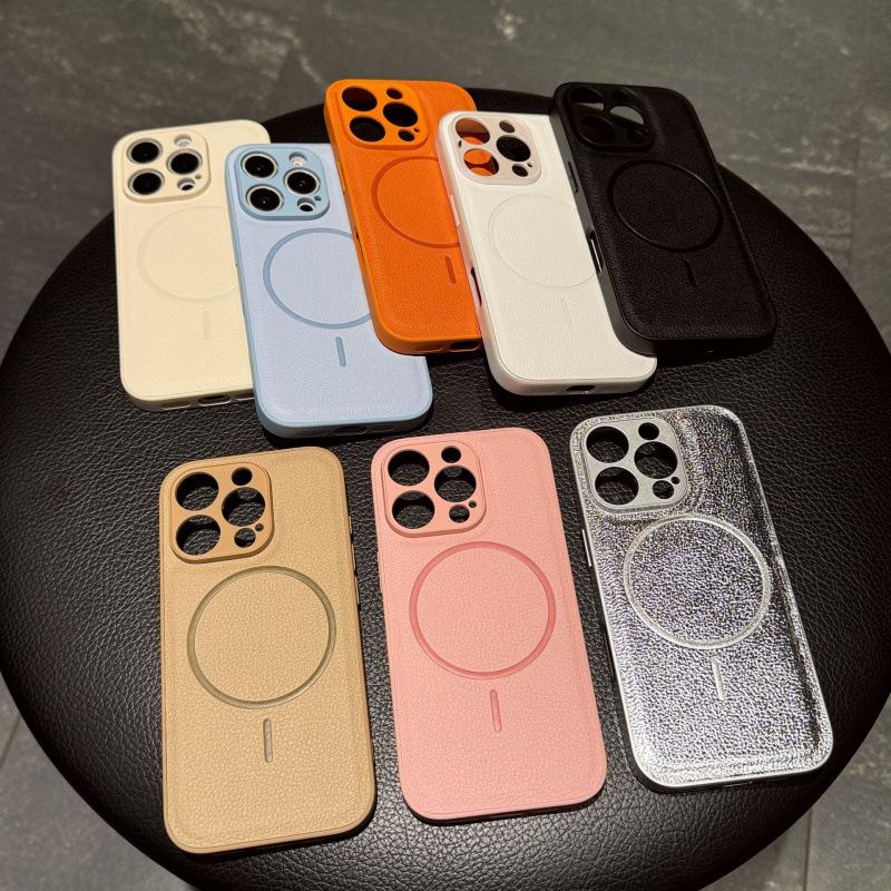 Магнитный противоударный чехол из ПУ кожи для Apple 16 Pro Max/iPhone 17 Pro