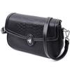 Elegant Women's Bag with a Textured Flap Made of Genuine Leather Vintage 22624 Black
