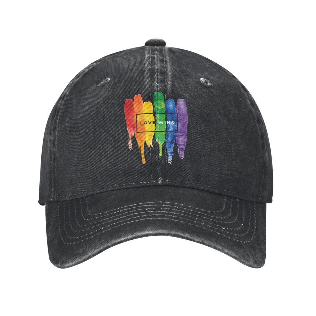 LGBTQ Be Kind Gay Pride LGBT Ally Rainbow Baseball Cap Unisex Distressed Denim Snapback Cap Outdoor All Seasons Travel Caps Hat