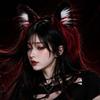 Soft Plush Faux Fur Headwear Red Black Halloween Hair Hoop Wolf Ears Headband  Club Events