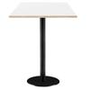60 X 60 Cm High Table - White Rome Model with Wooden Edges