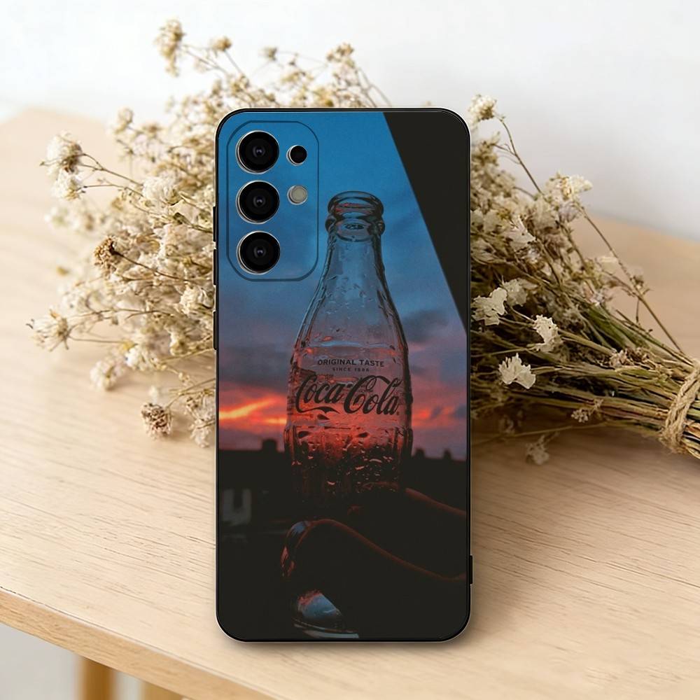 CocaS-S Модный Чехол для Телефона C-Cola Черный Силикон Мягкий Для Samsung S25,S24,S21,S22,S23,S30,Ultra,S20,Plus,Fe,Lite