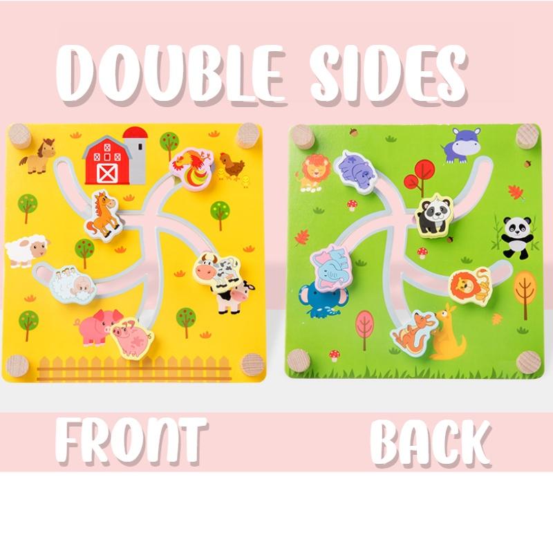 Interactive Wooden Maze Game For Kids Enhances Concentration And Cognitive Skills Ages 1-3