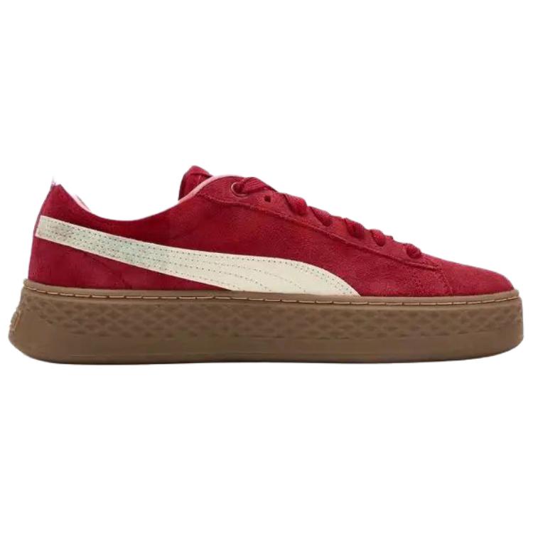 Puma Smash Platform Удобные Универсальные Дышащие Кроссовки с Низким Верхом Женские кроссовки Красные 366488-19