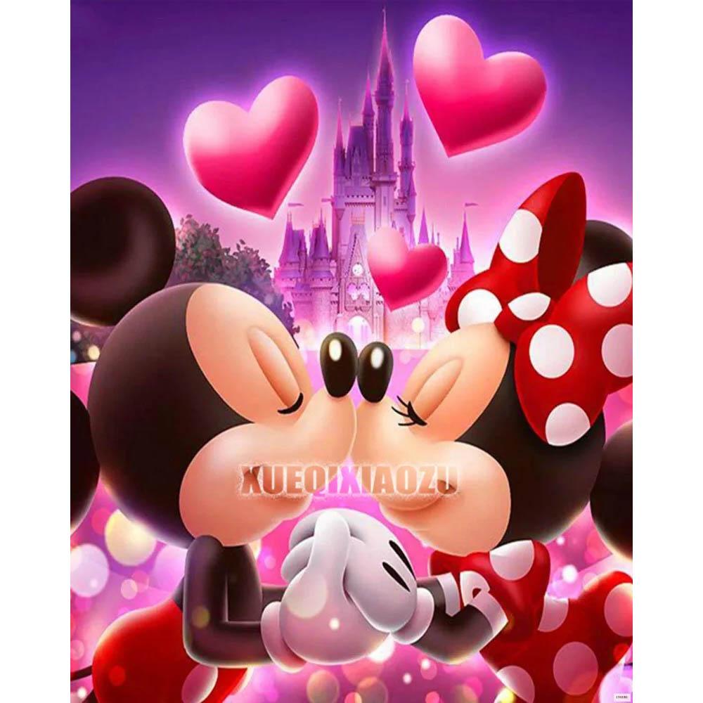 Disney Рождественский Микки Алмазная Живопись Мультяшная Мозаика Вышивка Алмазная Мозаика DIY Стразы Украшение Детской Комнаты Подарок