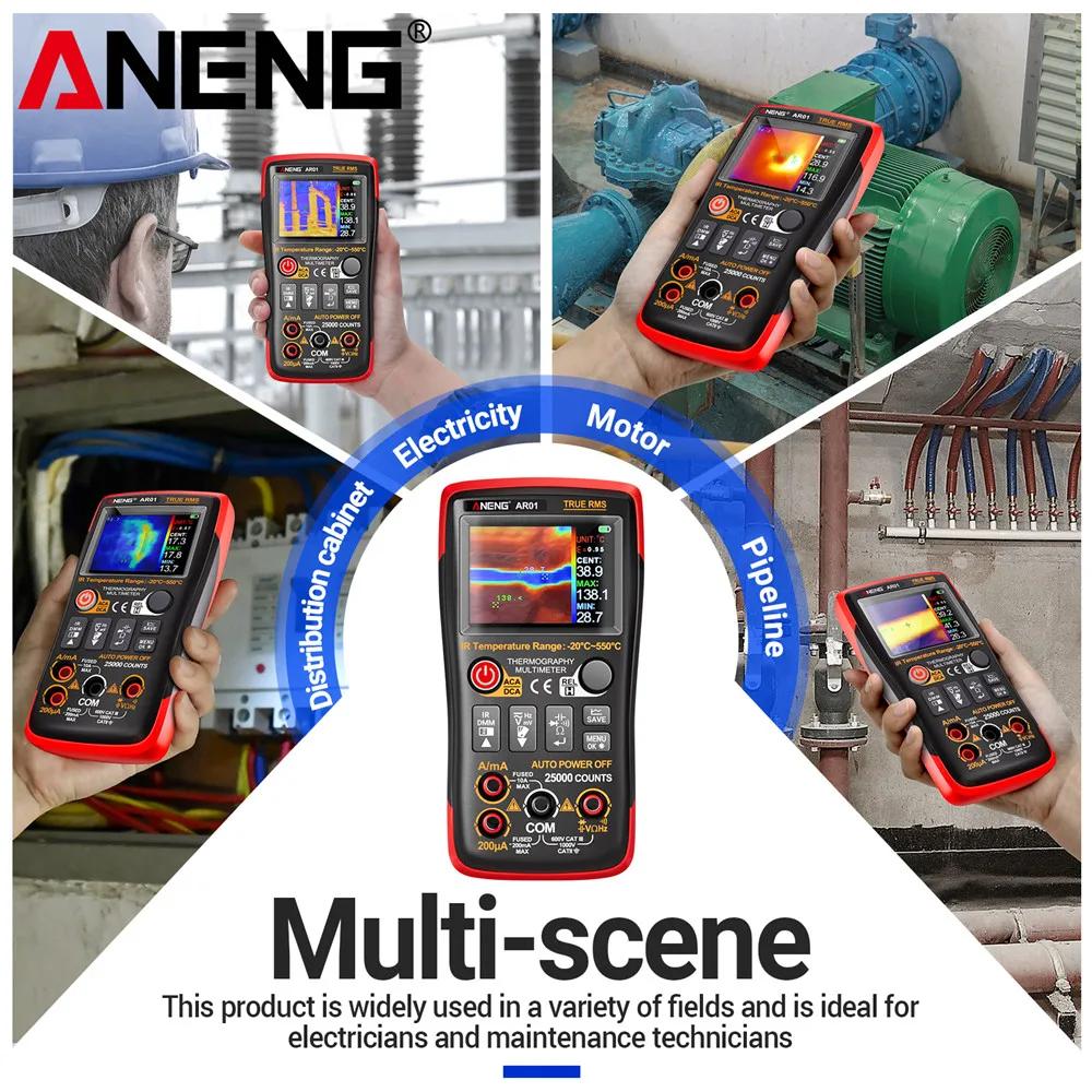 New ANENG AR01 Multimeter with Thermal Imager 25000 Counts True RMS AC/DC Voltage Current Tester for Electrician Troubleshooting Resistance Test Tools