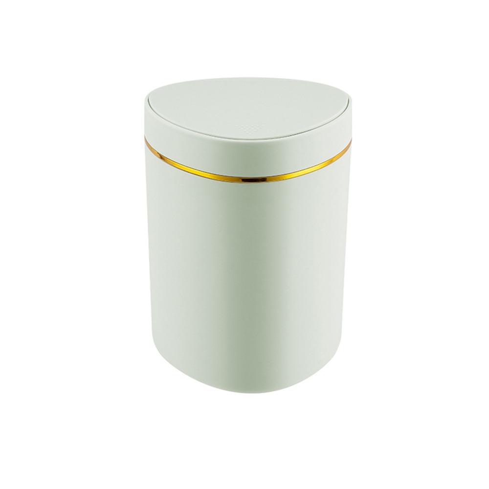 Round/Triangle Mini Desktop Trash Can Press Type Plastic Waste Bin Desk Storage Box Home Supplies