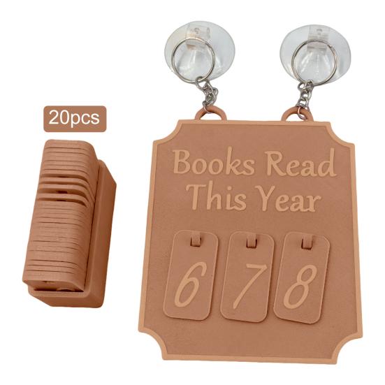 Hanging Bookshelf Counter Bookish Decor Yearly Reading Goals Tracker Sign Bookshelf Decoration