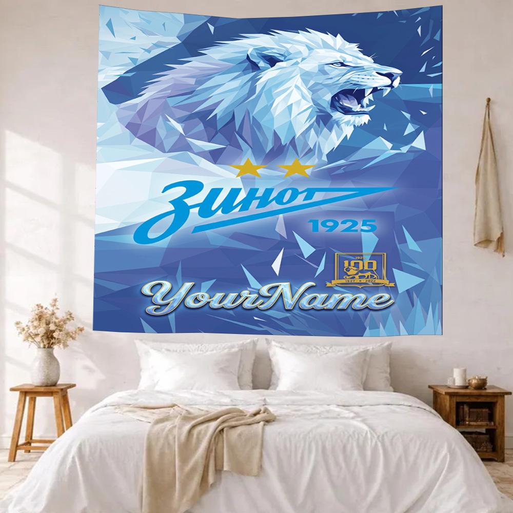 Fc Zenit Saintpetersburg Custom Your Name Wall Decor Tapestry Art For Pet Memorial Birthdaywedding Party Backdrop Family Gift