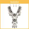 Drop Water Elegant Pendant Necklace Earrings Set Women Vintage Jewelry Accessory