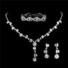 2Pcs/3Pcs Eye-catching Necklace Anti-deform Sun Flower Shape Rhinestone Necklace Earrings Bracelet Set