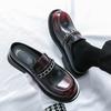 Новые мужские кожаные повседневные туфли, модные деловые туфли с круглым носком, толстая подошва, люксовый бренд, уличные свадебные туфли, мокасины