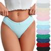 2PCS Underwear Women Pure Cotton Underwear Low-waist Briefs Solid Color Sexy Women Underpant High Elastic Breathable Briefs Plus Size Ladies Underwear