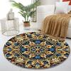 Elegant Floral Mandala Design Rug Print round rug, living room, bedroom, playroom carpet, non slip floor mat, gift
