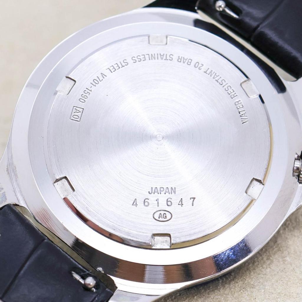 [USED] Working SEIKO ALBA AQUAGEAR Rotating Bezel Leather Watch 2084