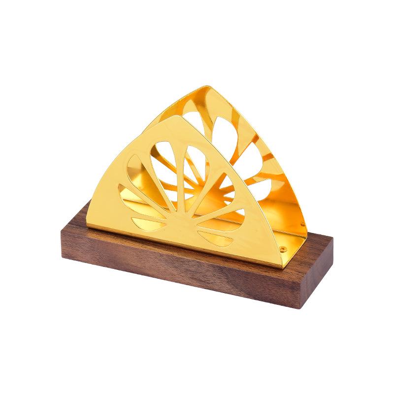 Вертикальный держатель для салфеток Nordic Gold из грецкого ореха - Настольное хранение для отеля, ресторана, кафе