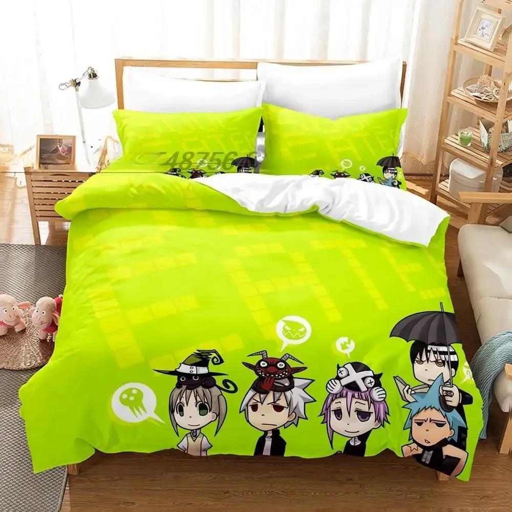 Комплект постельного белья Soul Eater Single Twin Full Queen King Size Bed Set Adult Kids Bedroom Duvet cover Sets 3D Print Anime Bed Sets