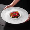 Керамическая тарелка с рельефной текстурой и бусинами, белоснежная десертная тарелка, блюдо для суши, демонстрационная тарелка для молекулярной кухни, специальная столовая посуда