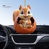 Car Pendant Squirrel Hanging Ornament with Lanyard Easy To Hang Realistic Shape Adorable Animal Pendant Xmas Tree Decoration