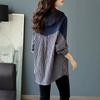 Весна-Осень Женское Полосатое Пальто С Капюшоном Сращивание Дамский Длинный Рукав Пуловер Корейский Повседневный Куртка Свободный Тонкий Пальто