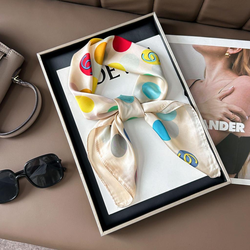 Шелковый шарф премиум-класса с принтом в корейском стиле - Универсальный модный аксессуар