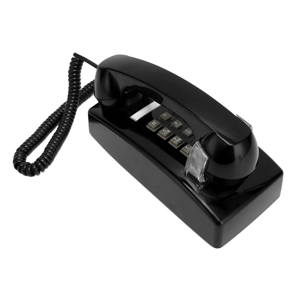 Retro Wall Mounted Telephone Classic Waterproof Corded Phone with Volume Control for Home Office Liv
