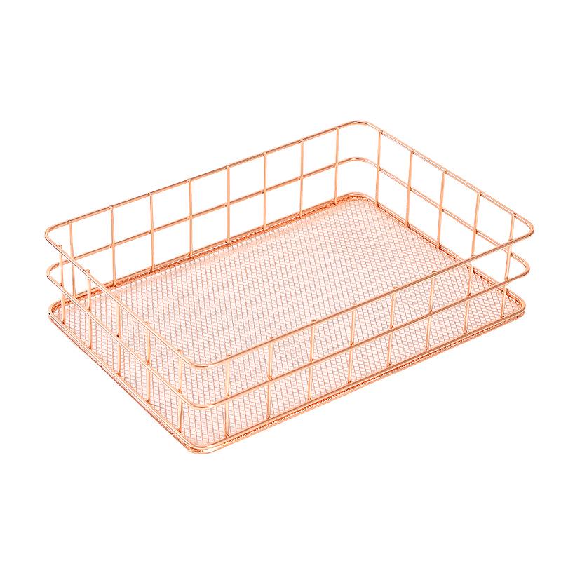 Минималистичный настольный органайзер из кованого железа - корзина для хранения закусок и косметики