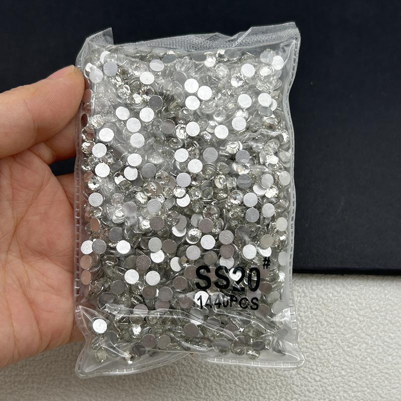 1440Pcs/bag AB/Clear Round Mini Nail Diamond SS3-SS20(1.3-4mm) FlatBack Non-Hotfix Nail Crystal Crystal Clear AB Manicure Glass