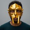 Золотая маска MF DOOM Madvillain Гладиатора, Ручная ковка стальной лицевой брони для косплея, Хэллоуина