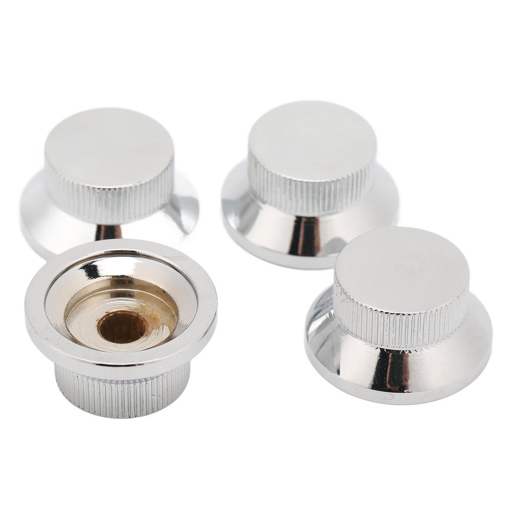 4Pcs Top Hat Knobs Electric Guitar Volume Tone Control Metal for Potentiometer Bass