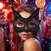 3D Cat Texture Glitter Cat Half Face Mask Funny Cosplay Halloween Cat Party Eye Mask  Themed Party