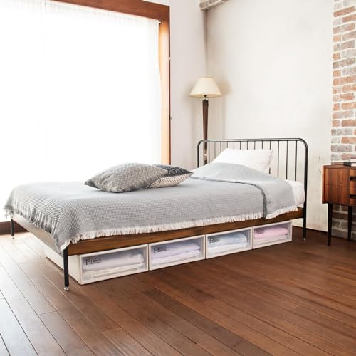 Tenma Fits Case Closet Storage Box, 39cm Wide x 53cm Deep x 23cm High, Sagging-Resistant Storage Case, Made in Japan, Cappuccino Color, Size M-53