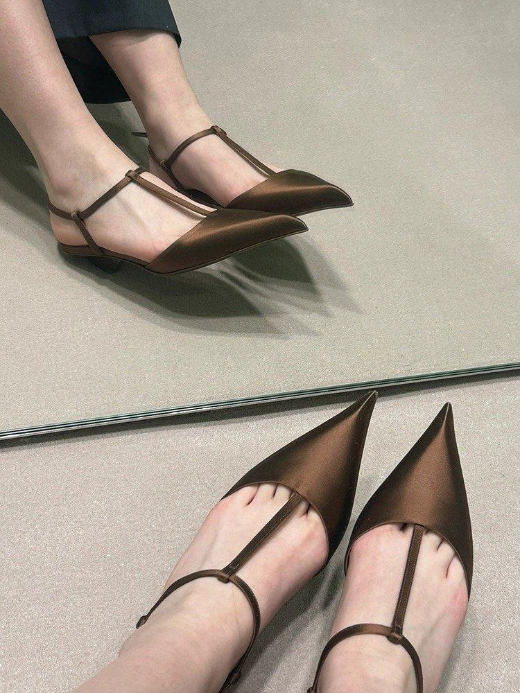 Женская обувь Новые роскошные женские сандалии с закрытым носком Летние полые сандалии с пряжкой Однотонные Уличные Повседневные Пляжные На плоской подошве Большого размера 43 Сандалии