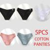 FINETOO 5Pcs/Set Women Cotton Panties Female Underwear Solid Color Underpants Sexy Lingerie Knickers for Woman Briefs Intimates