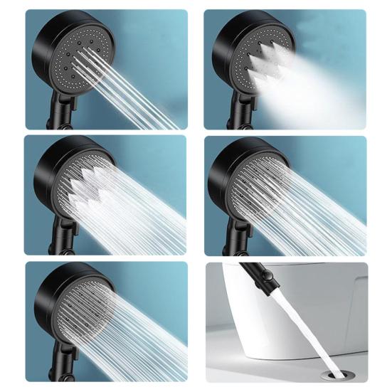 Душевая головка высокого давления с ручным управлением, 8 режимами распыления, функция верхнего распыления