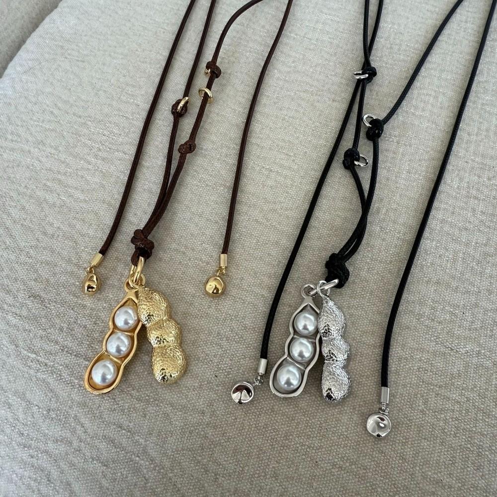 Elegant Long Chain Necklaces Exquisite Design Rope Jewelry Pea Pod Pendant Necklaces Date Night